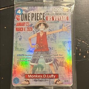 One Piece College Basketball US Voyage 5000 Monkey D Luffy card